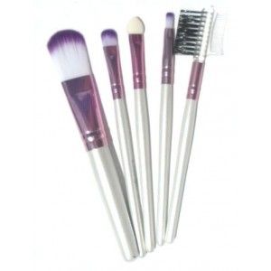 Kit com 5 pincéis - Lilas e branco.