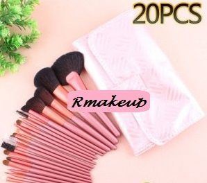 Kit com 20 Pincéis Rosa com cerdas Marrom.